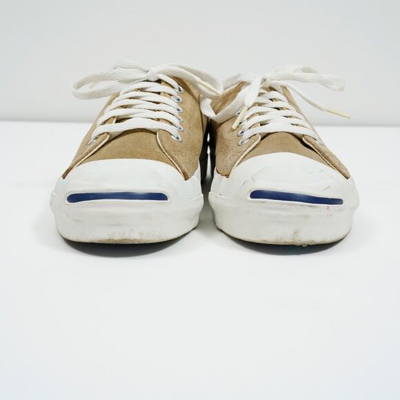 Vintage 1990s Converse Jack Purcell Sneakers USA Made Beige Suede Size 6 Rare main image 10